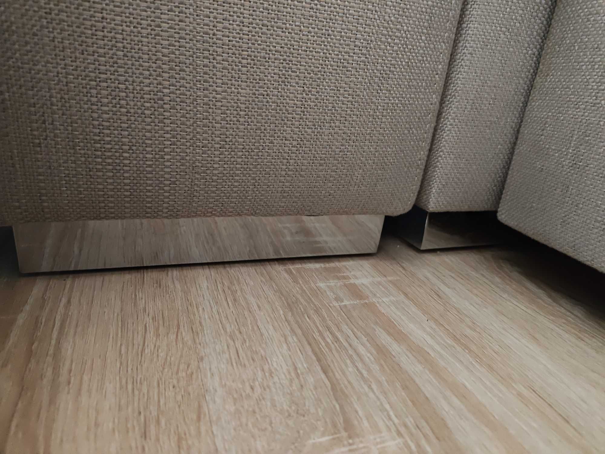 PILNE! Narożnik z funkcją spania, pojemnik, 2 pufy