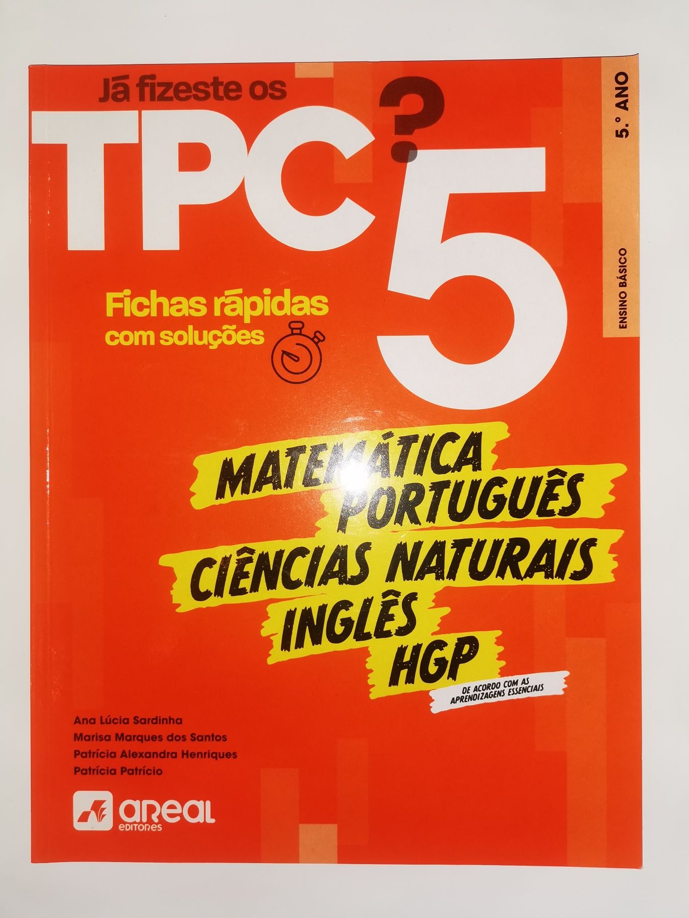 "Já fizeste os TPC? 5 ano".Ensino básico. Fichas rápidas com soluções.