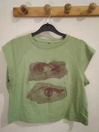 Top verde H&M L curto