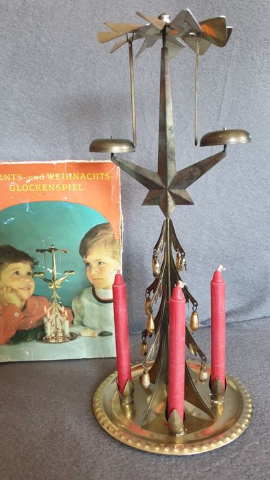 Stara zabawka choinka karuzela świecznik adwentowy DDR Vintage PRL