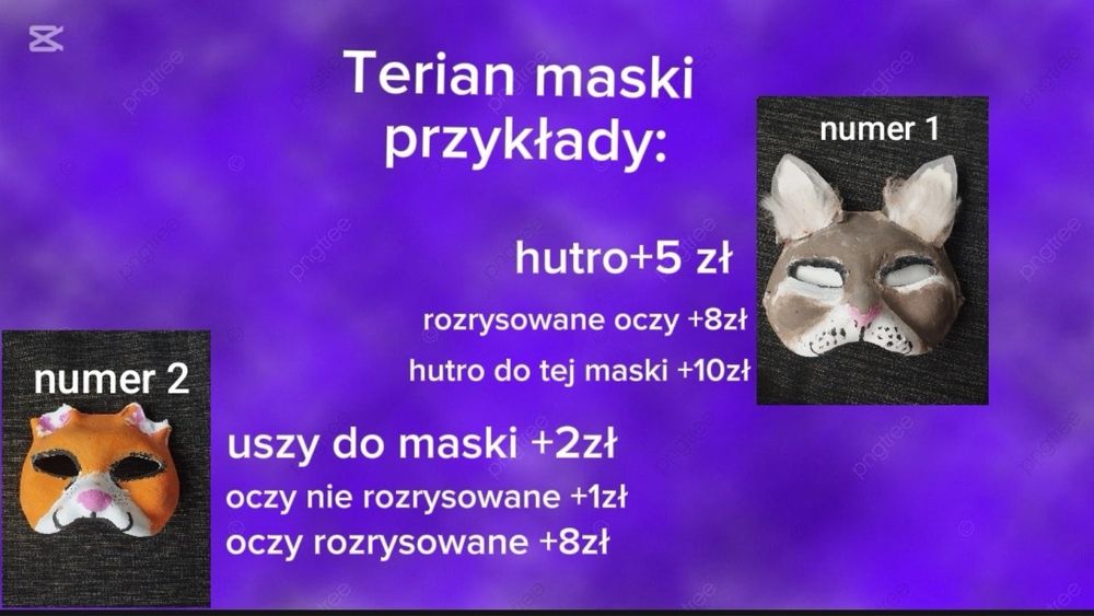 Terian maski na zamuwienie! Pisz numer maski w wiadomościach!!!