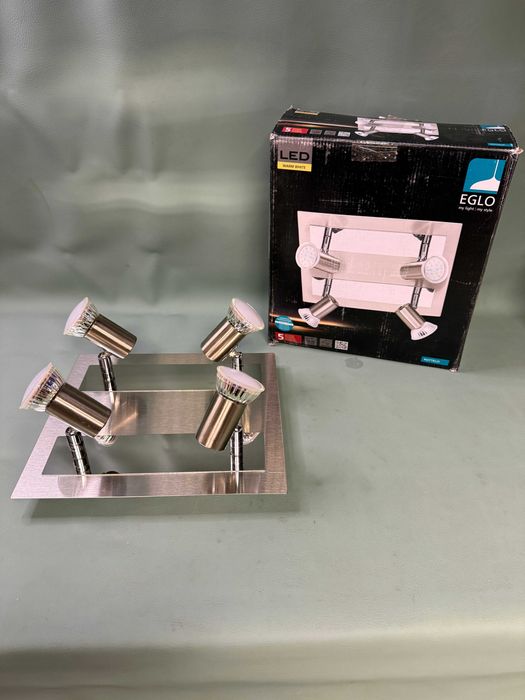 Lampa sufitowa plafon nikiel chrom 4 punkty światła led Eglo Rottelo