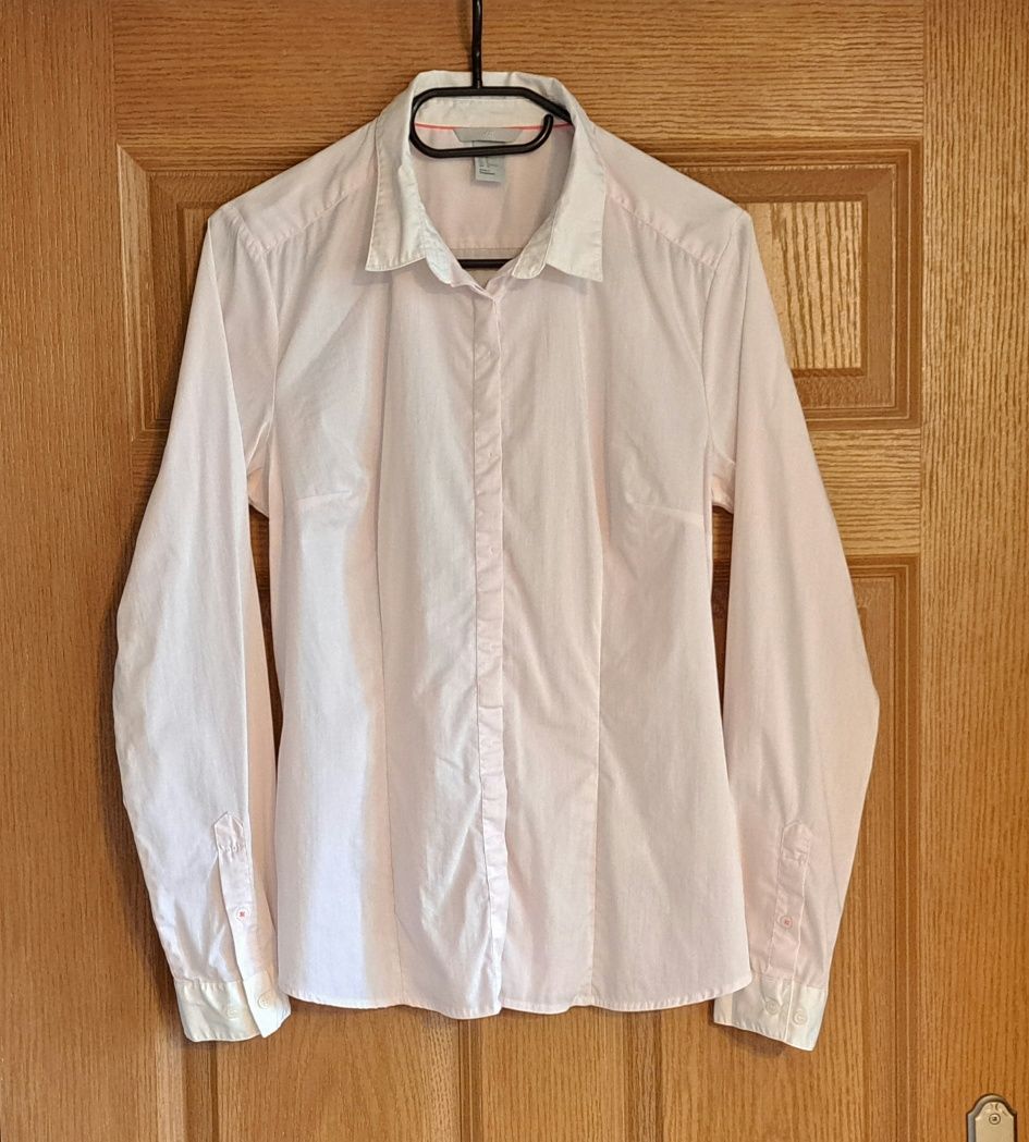 Klasyczna elegancka koszula damska jasnoróżowa H&M