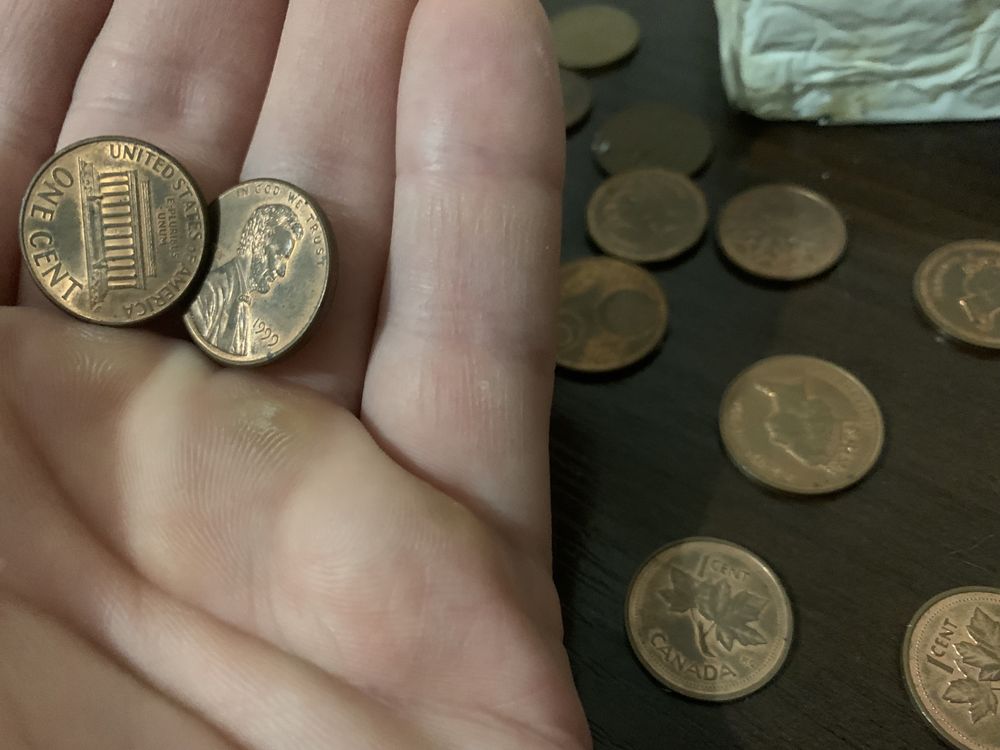 Монеты деньги центы пенни канадские Американские