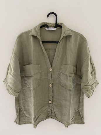Camisa khaki Zara