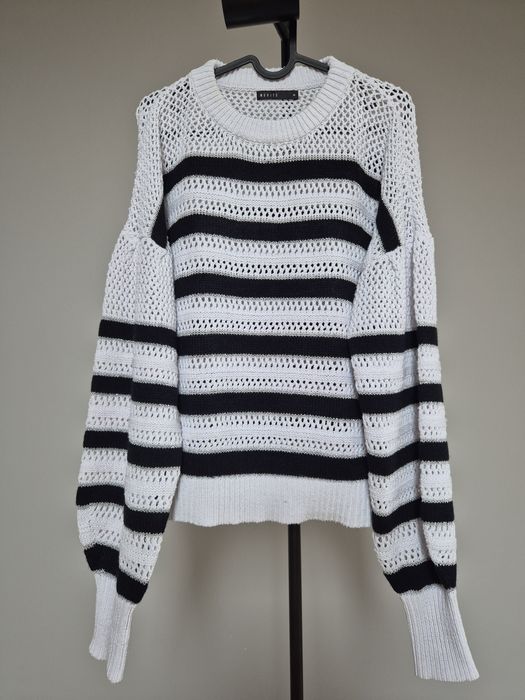 Sweter Mohito M Biało-czarny