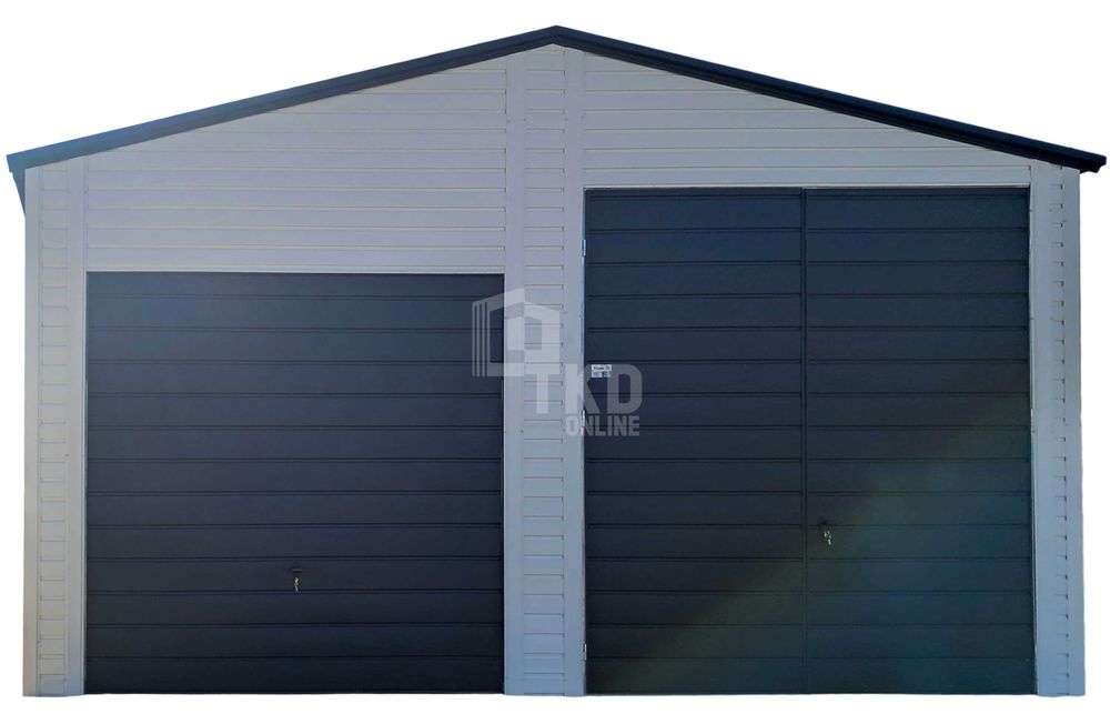 Hala 7,5x6m brama uchylna i dwuskrzydłowa 4x okno drzwi rynny TKD387