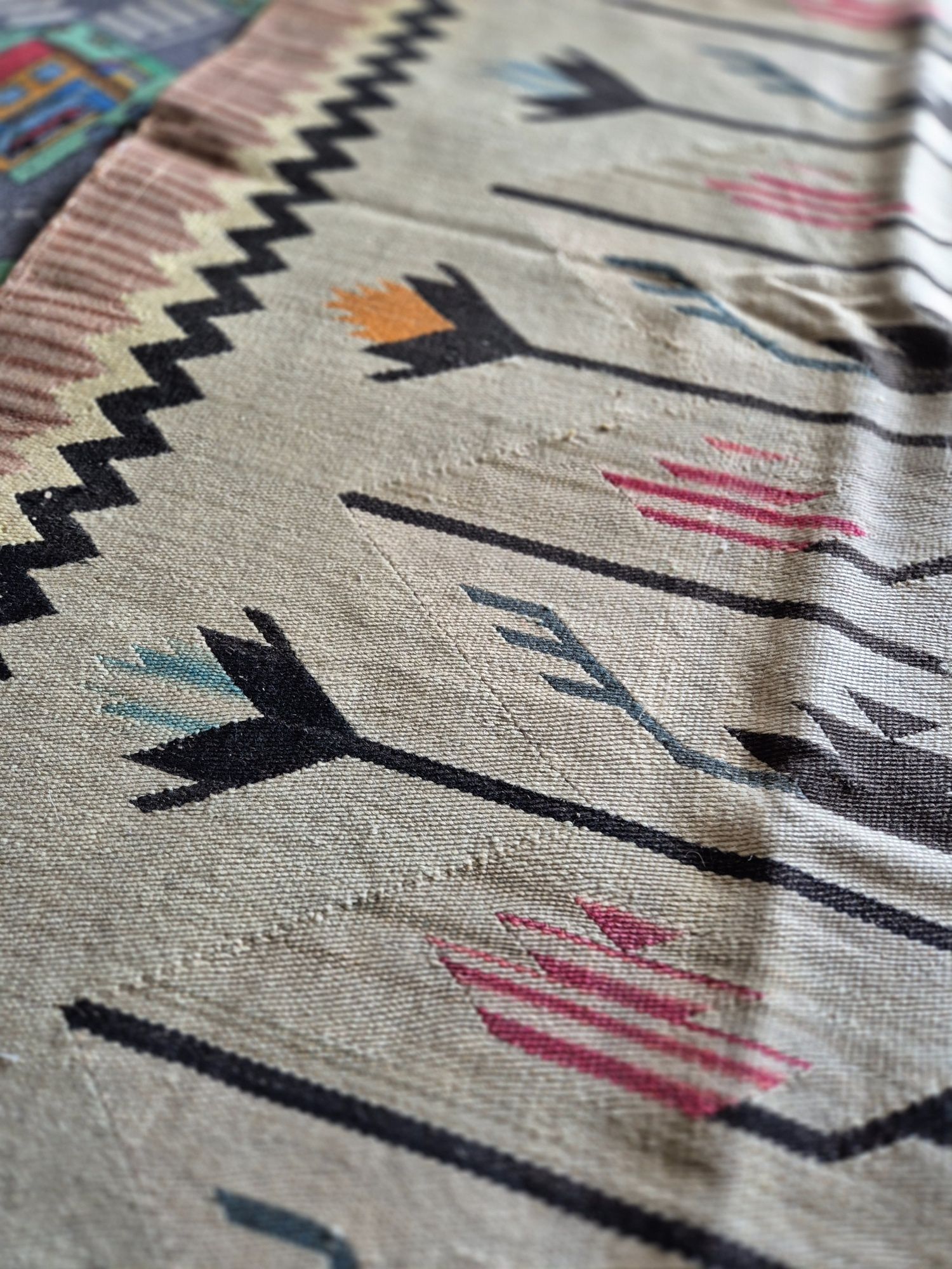 Kilim vintage Cepelia Dywan na ścianę XXL