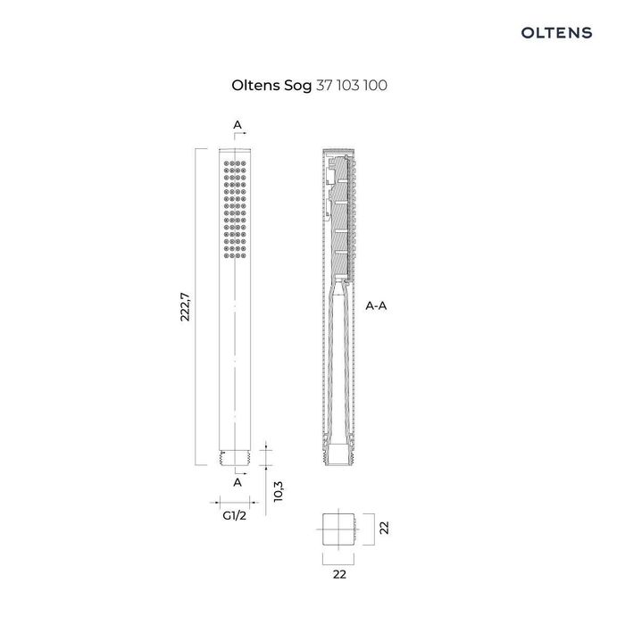 Słuchawka prysznicowa OLTENS model Sog chrom; Nowa