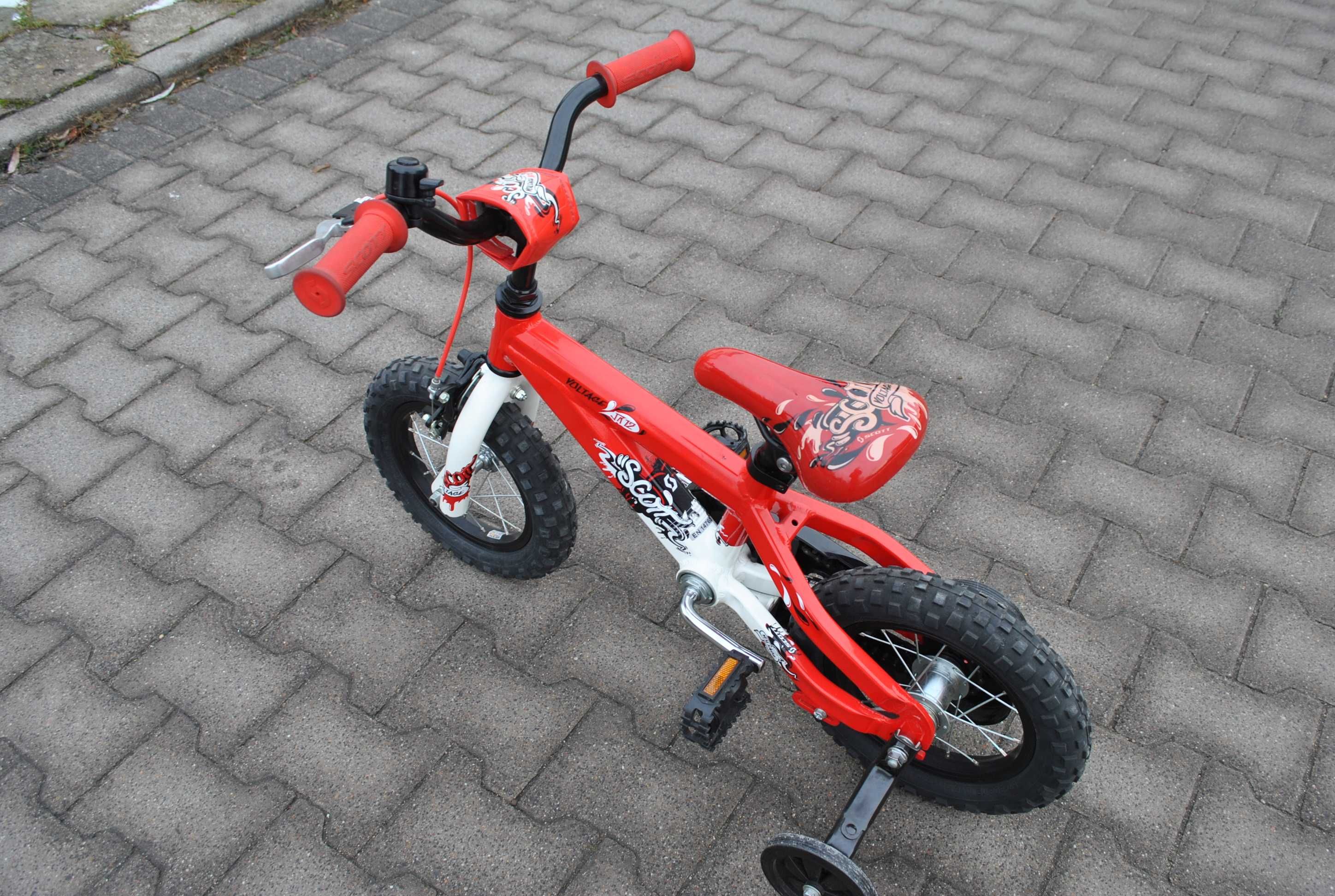 Rower rowerek Kawasaki MX Junior 12 czerwony kółka boczne super stan