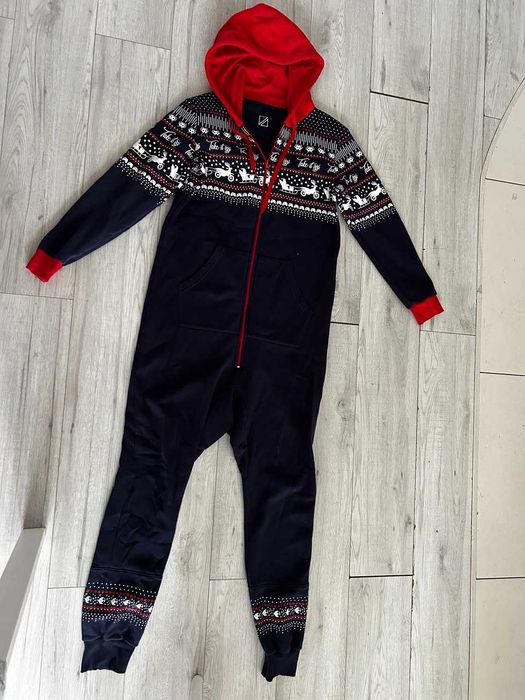 Kombinezon zimowy domowy z kapturem, piżama rozmiar S wzrost 160-170