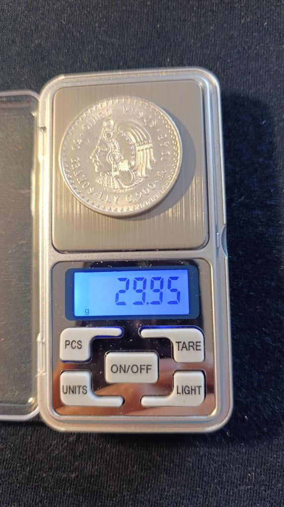 Moneta 5 peso 1948 Meksyk srebro.