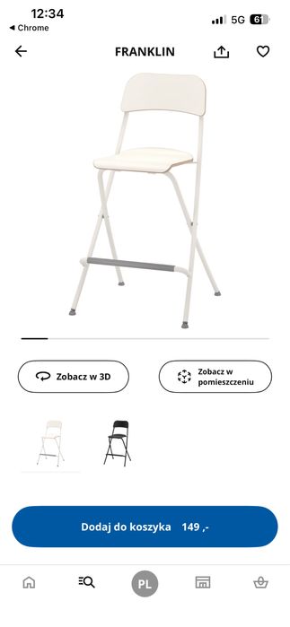 Taboret skladany Franklin Ikea