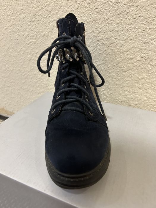 Женские ботинки синие