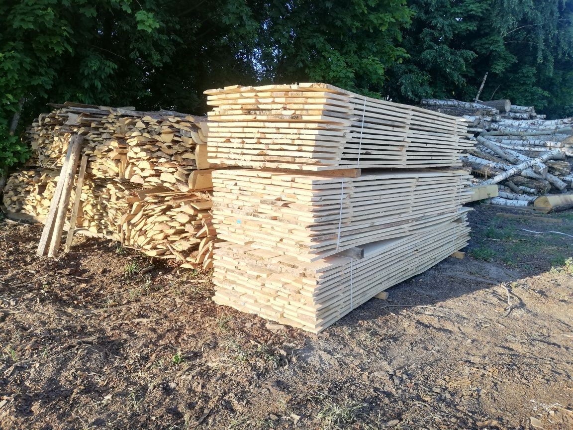 Deski szalunkowe (obiciowe), stemple budowlane, więźba da