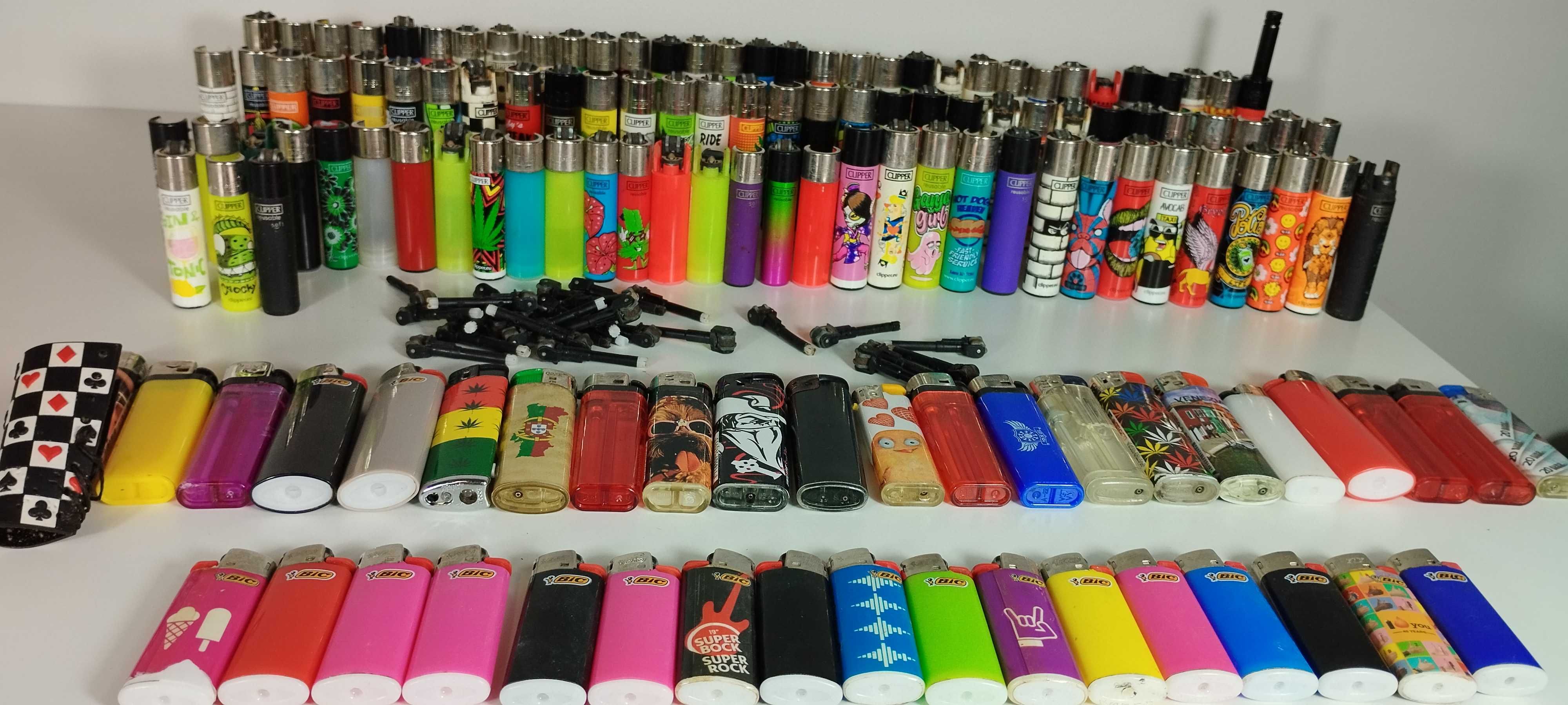 Lote mais de 100 isqueiros - bic e clippers