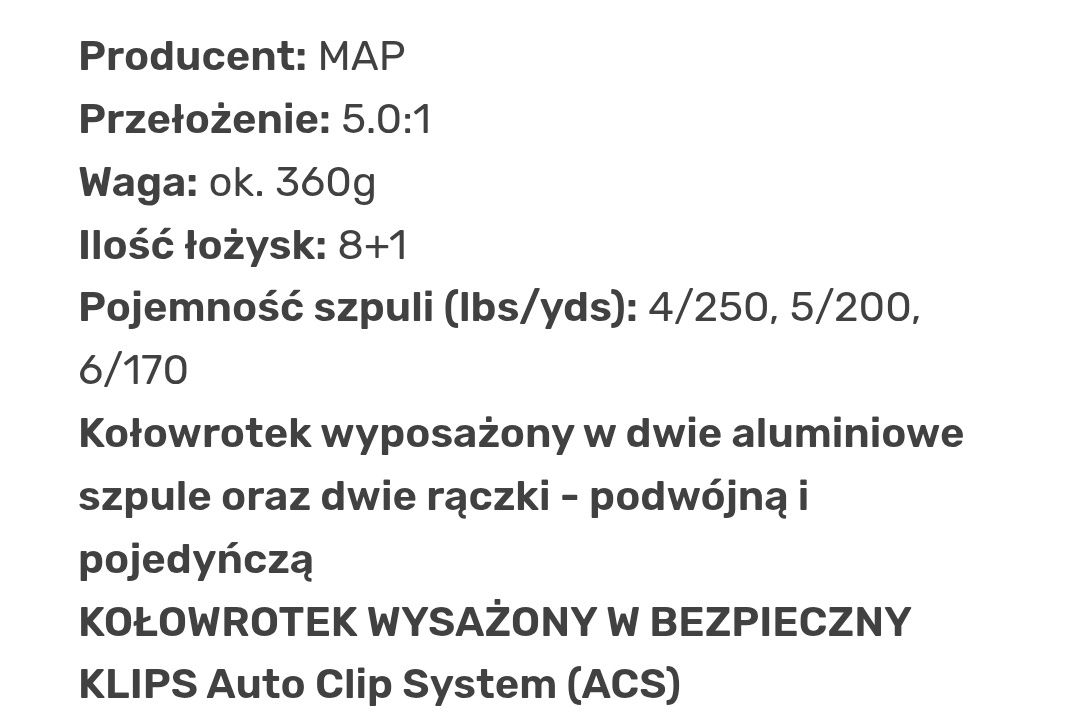 Kołowrotek Map Carptek 4000  ACS