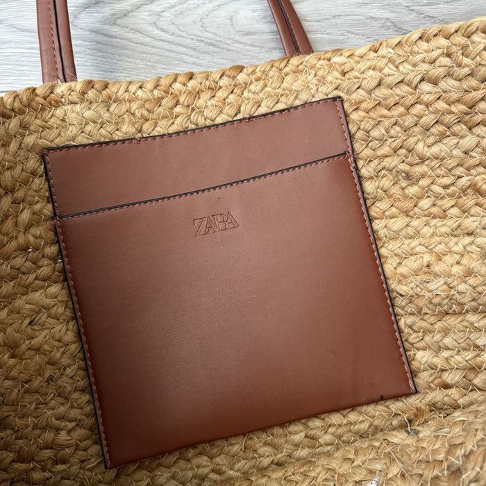 Плетена соломʼяна сумка Zara