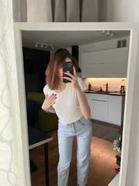 Crop top Tally weijl biały krótka koszulka w kropki letnia L