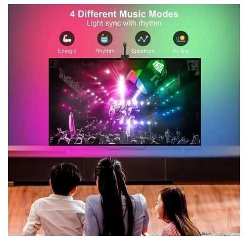 system AMBILIGHT TAŚMA LED Podświetlająca rgb 5m do TV 40-85'' kamera