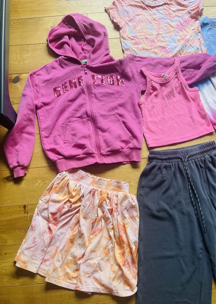 Letni duży komplet dziewczynka 146 cm benetton