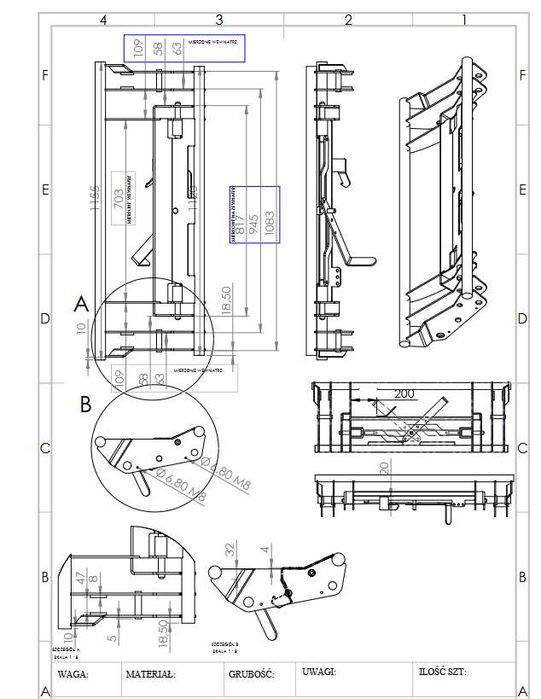 Euroramka do ładowacza NOWA ramka euro PRODUCENT do tura