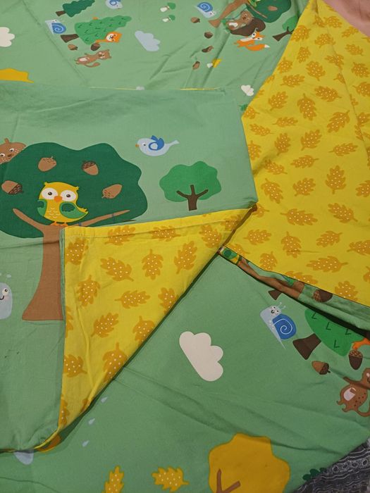 Ikea pościel dla dziecka Brummig zwierzęta leśne 150x200cm 50x60cm