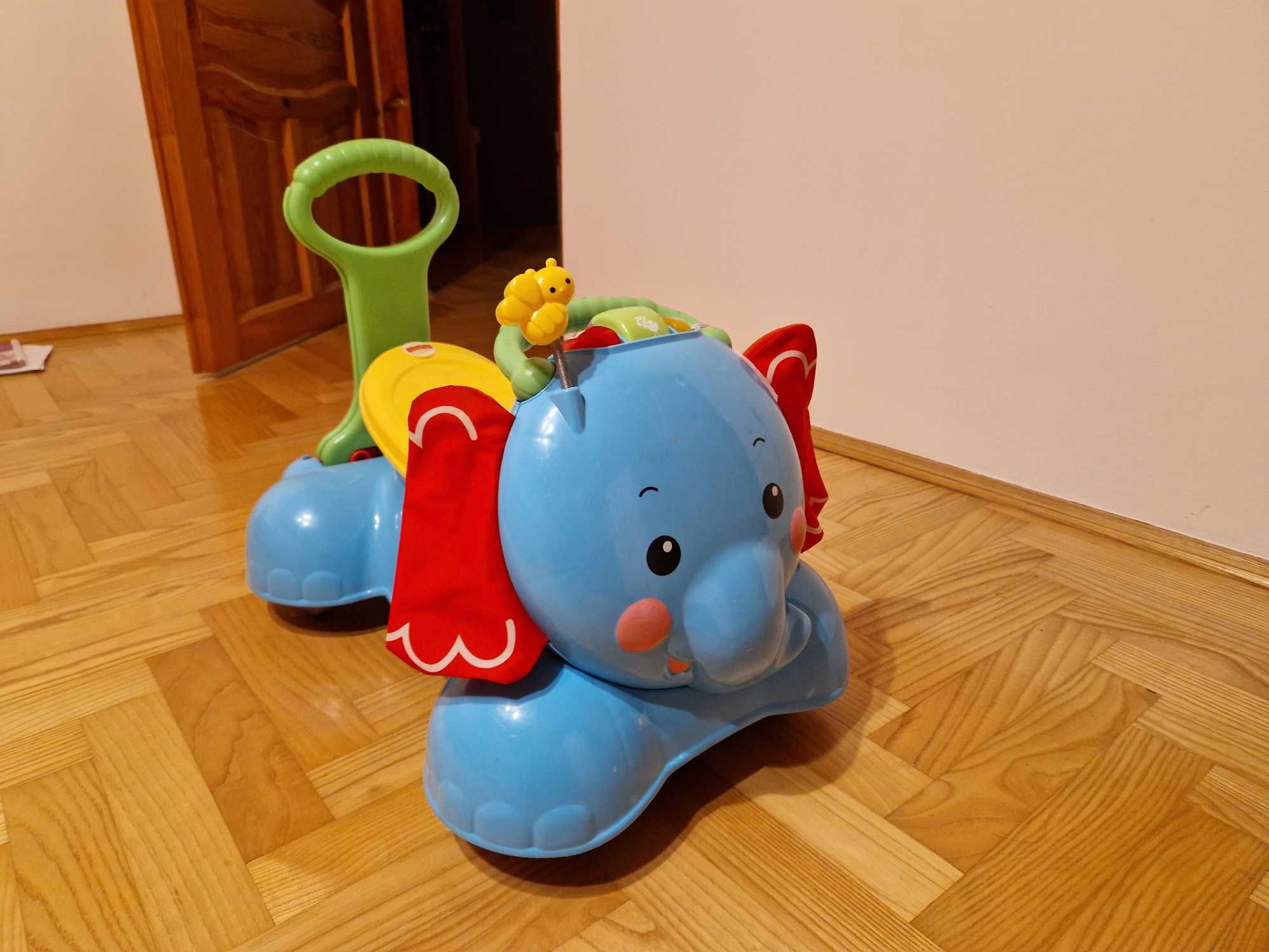 Słoń jeździk pchacz fisher price