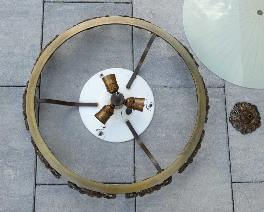 Duży PLAFON Lampa sufitowa żyrandol plafoniera mosiądz 58 cm