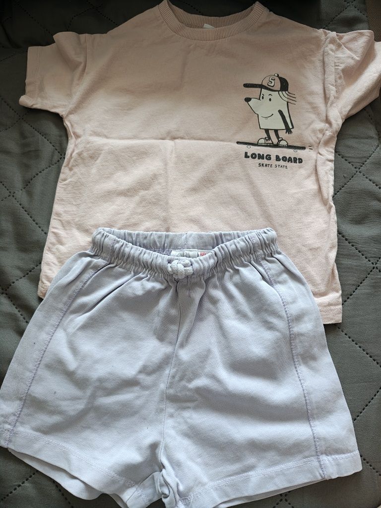 Dziewczęcy komplet. Spodenki i bluzka Zara r. 98