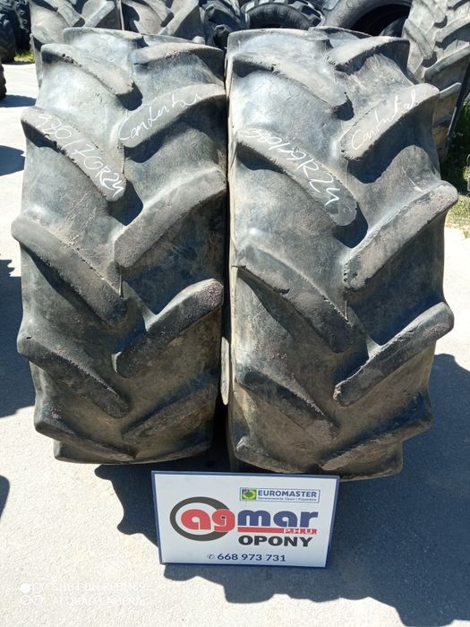 380/70R24 Continental opony używane rolnicze para
