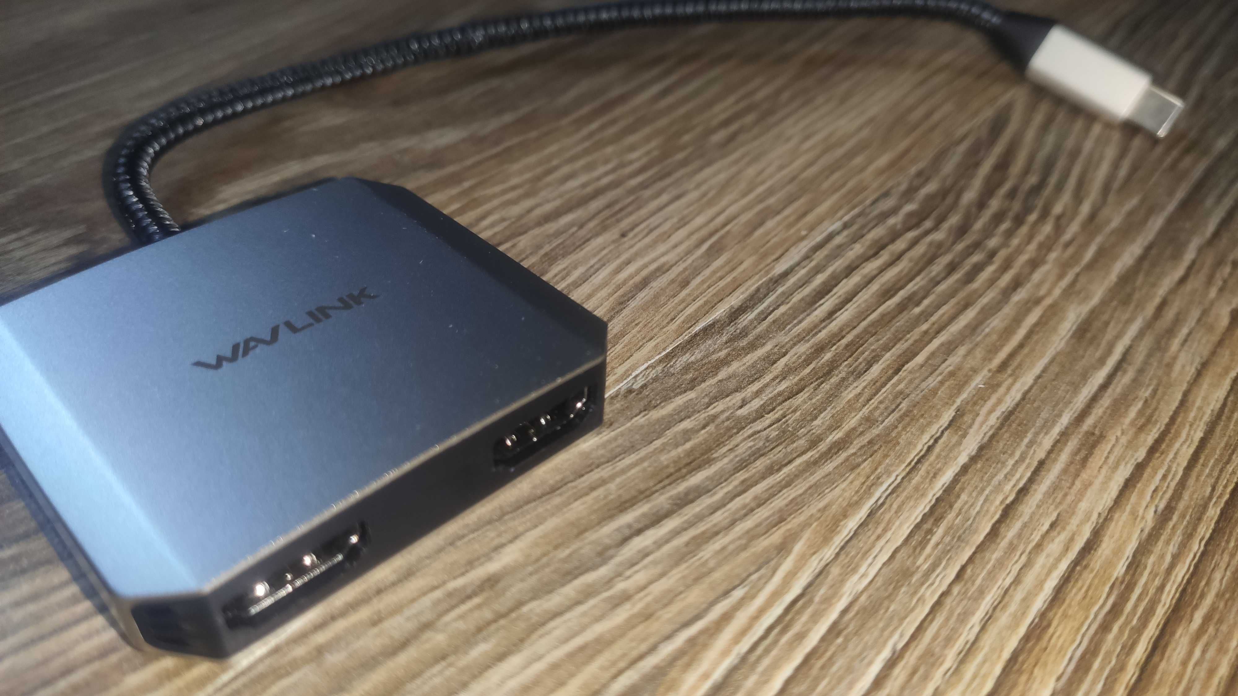 Адаптер WAVLINK USB C на два HDMI – концентратор USB C 3 в 1  4K-60 Гц