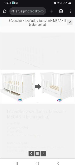 Łóżeczko z szuflada Megan II
