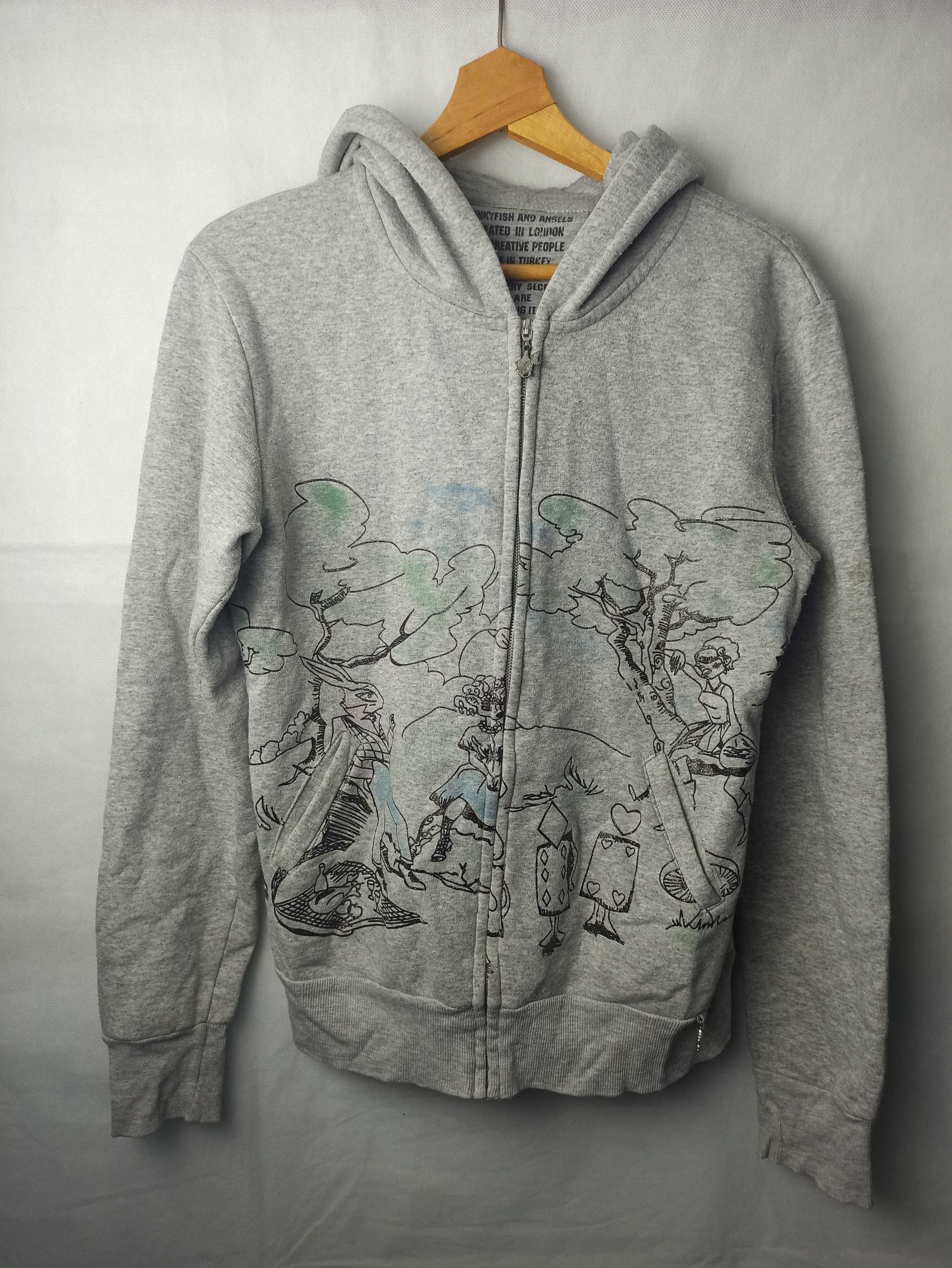 Y2K Vintage Funky Punkyfish Hoodie All over print bluza z kapturem