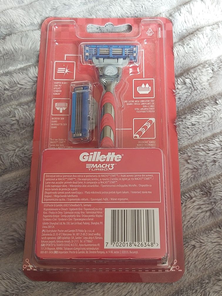 Gillette Mach 3 turbo maszynka i 2 wklady orginal