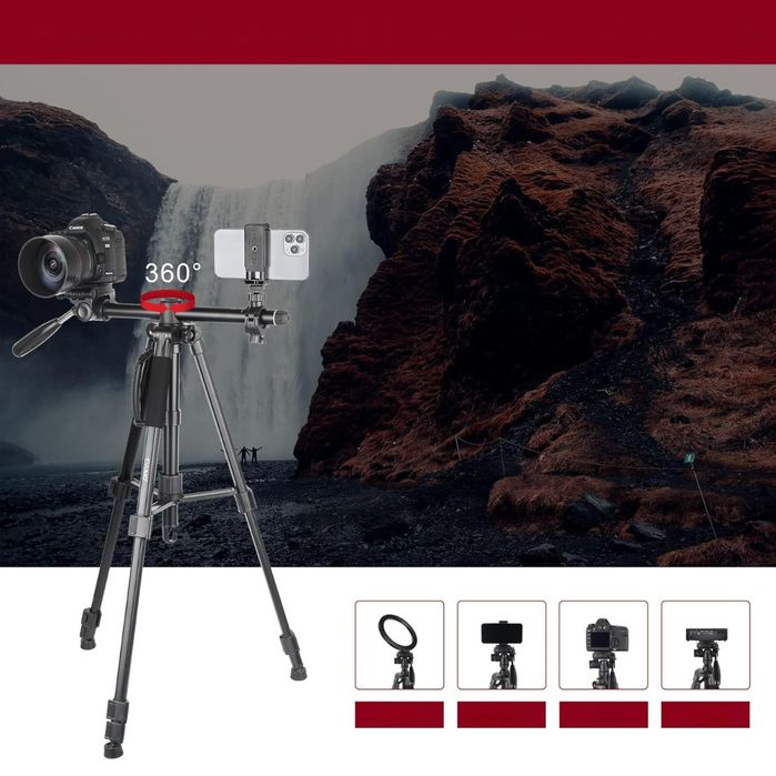 Stabilny Statyw EVUMO HF3 167 cm - Lekki Aluminiowy z Pilotem 360°