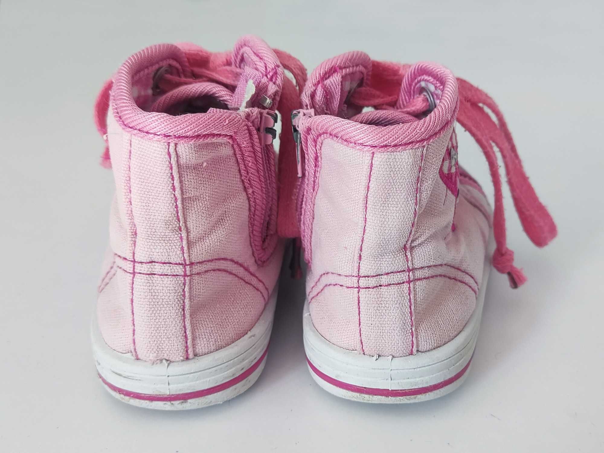22 Trampki długie WALKY Tenisówki różowe brokat cekiny buty