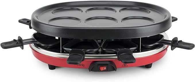 Raclette grill elektryczny H.Koenig RP 412 czerwony 900 W