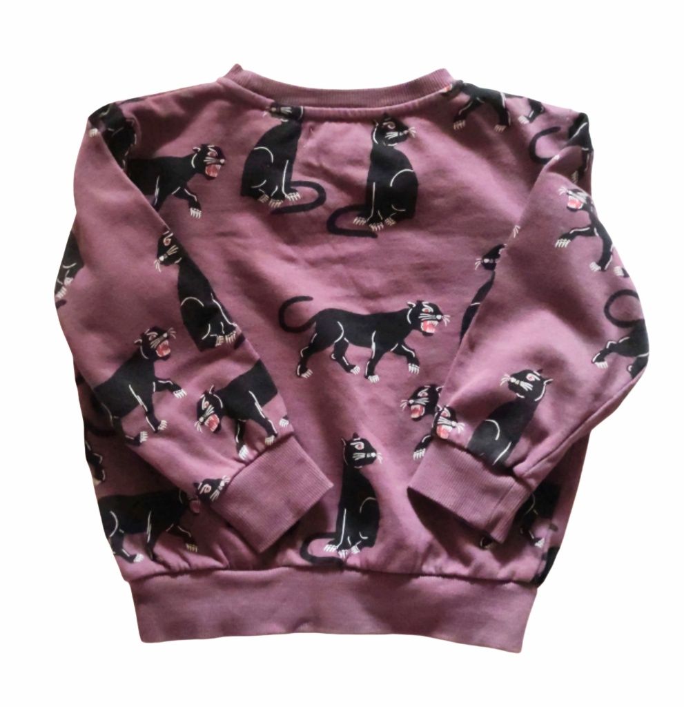 Fioletowa bluza dziecięca w koty – Wai Wai – 98-104 cm
