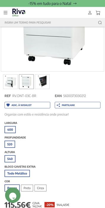 Secretária 160Lx80Cx75W = nova 340€