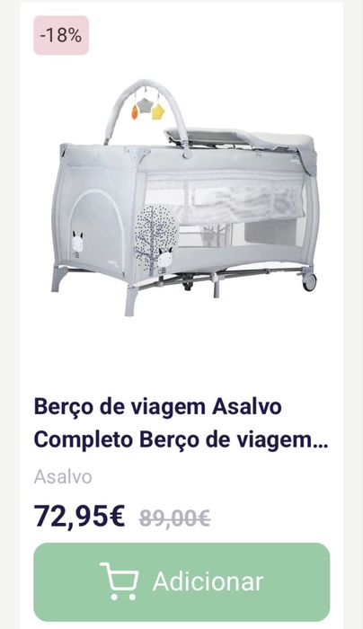 Berço cama viagem Asalvo com trocador e colchão