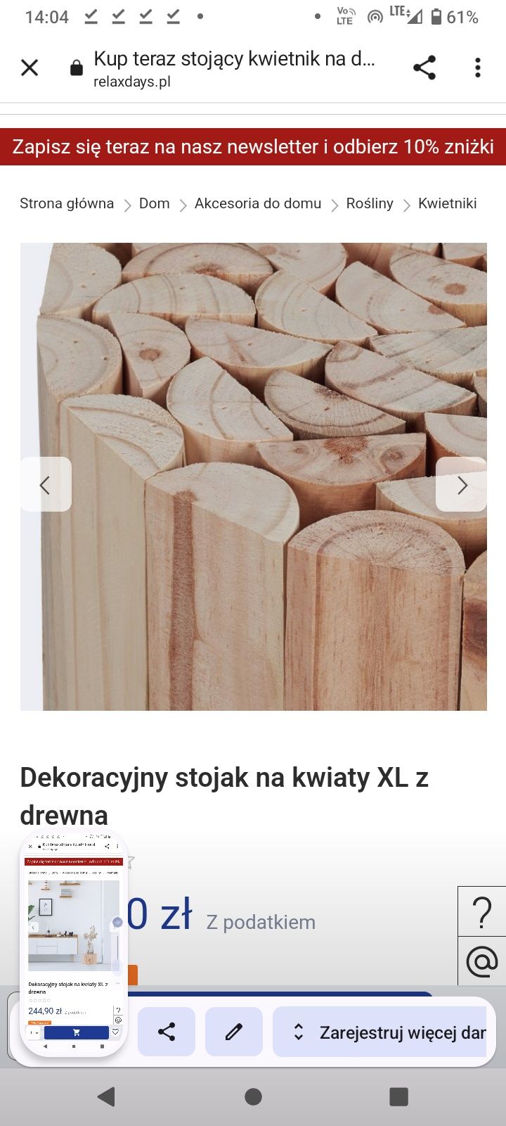 Podstawka pod kwiaty stoliczek drewniany