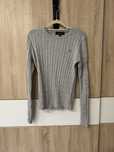 Sweter Gant S warkocz szary modny logowany elegancki damski hit