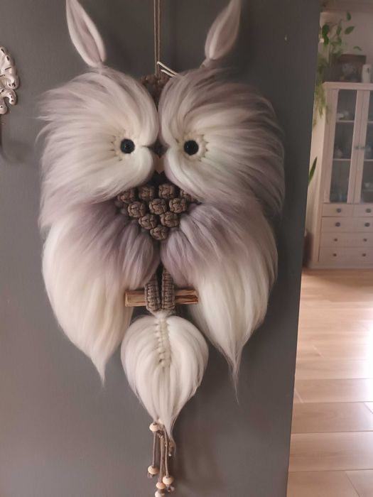 Sowa, makrama  38 cm x 70 cm