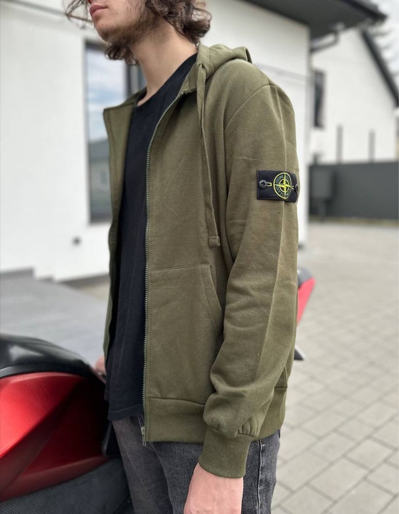 БЕЗ ПРЕДОПЛАТИ | Олімпійка Зіп Худі STONE Island Хакі