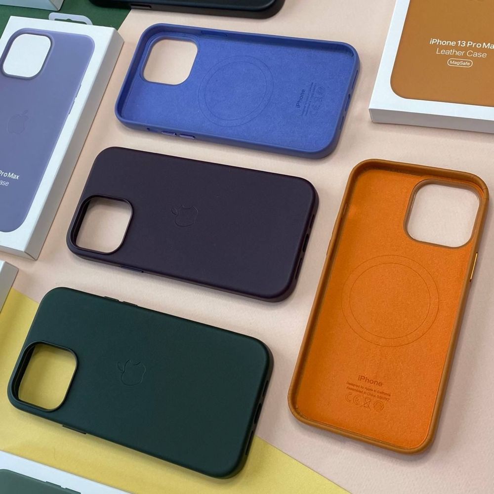 Чехол Кожаный Leather MagSafe iPhone 13 Pro Max Про Макс  с Анимацией