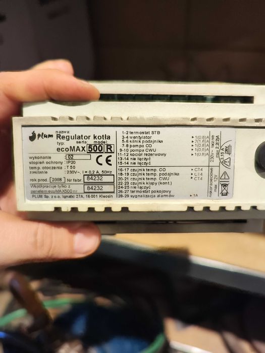 Regulator Kotła Plum ecoMAX 500 R oraz Panel Sterujący