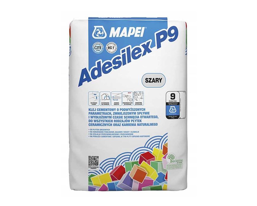 Klej do płytek ceramicznych i kamienia Szary Mapei ADESILEX P9 - 25 kg