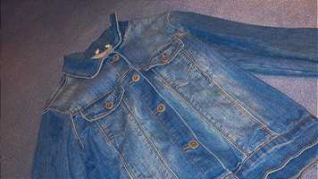 krótka niebieska katana kurtka jeansowa dżinsowa denim