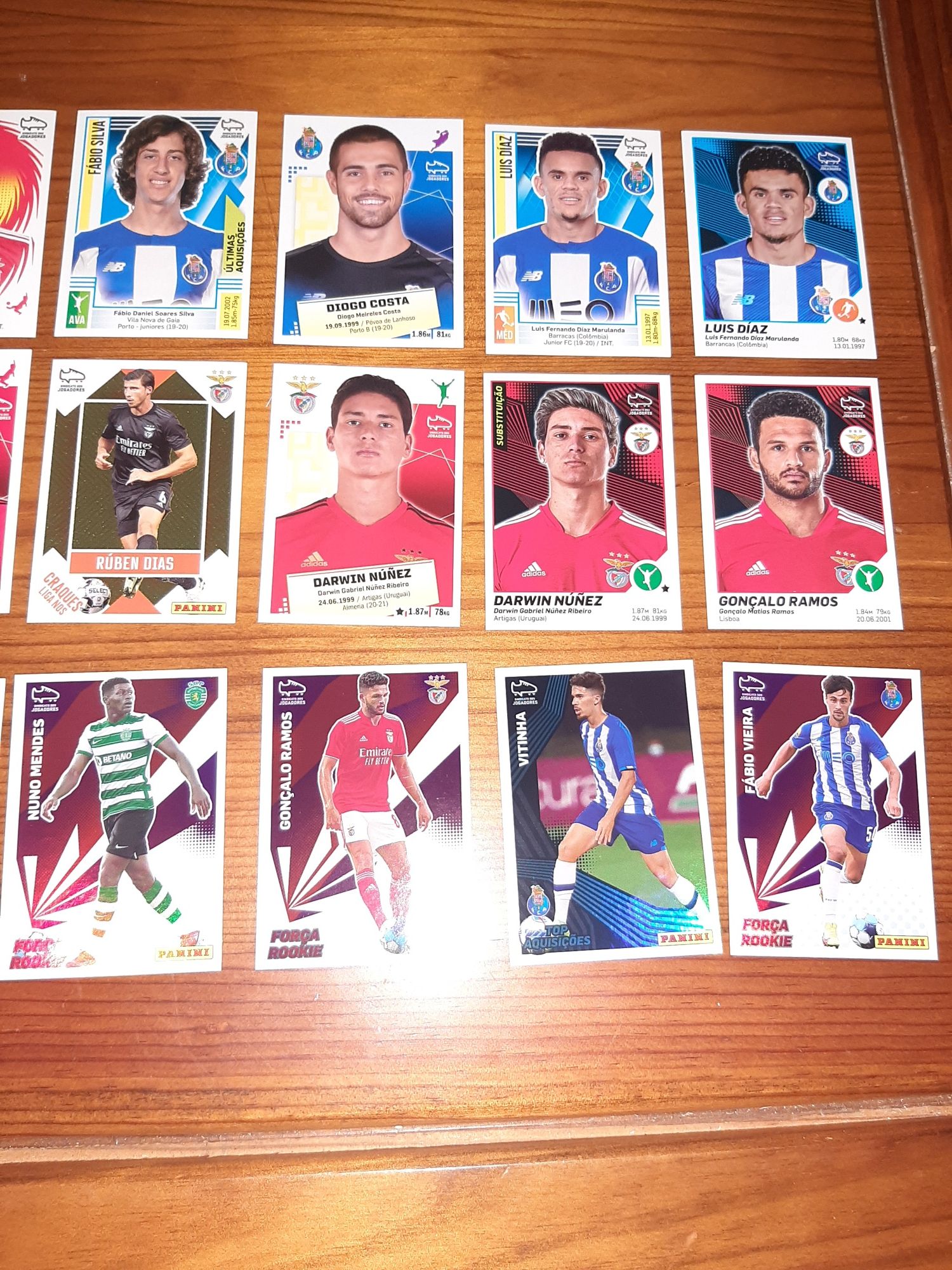 23 cromos ronaldo/Félix/Darwin/Luis dias/Diogo jota/rookies etc